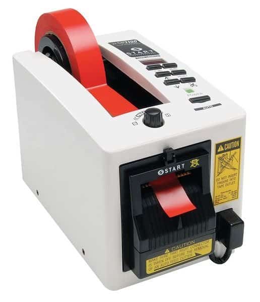 Tape Dispenser, 2 in Max. Tape Width. 7 in Tape Core Dia, White