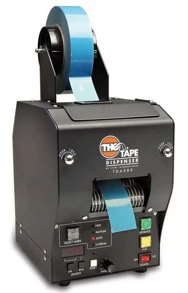 Tape Dispenser, 3 1/8 in Max. Tape Width. 9 in Tape Core Dia, Black