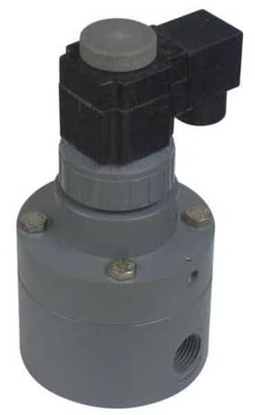 Solenoid Valve, 2-Way, 2-Position, Normally Closed, 1 in Pipe Size, 120V AC, Inline Pilot, PVC
