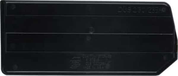 Plastic Divider, Black, 10 in L, 4 1/4 in H, 6 PK