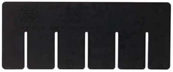 Plastic Divider, Black, 6 9/16 in L, 3 in H, 6 PK