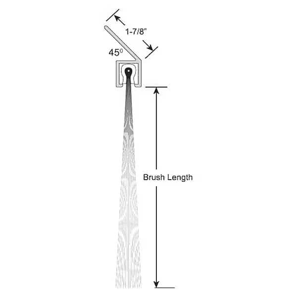 Brush Seal, 1-7/8" x 45" x 3", 12 ft.