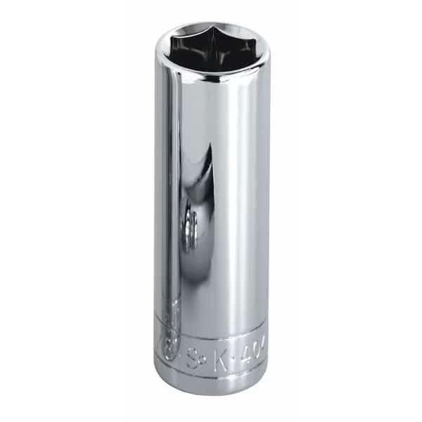 1/2 in Drive, 3/4" SAE, Socket, 12 Points, Steel, Chrome, 3/4 in