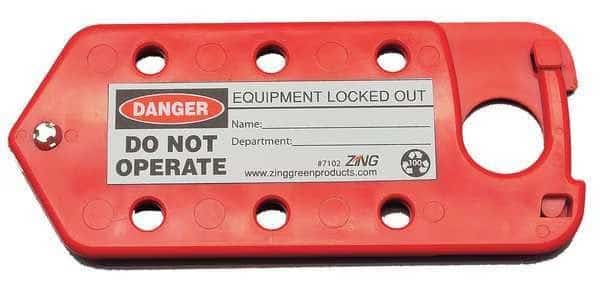 Labeled Lockout Hasp, Snap-On, 6 Lock, Zing, Mfr#: 7102