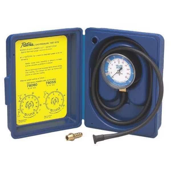 Gas Pressure Test Kit, Gas Line Pressure Test Kit, Low Pressure, Gas/Natural Gas, 0 to 35 in wc
