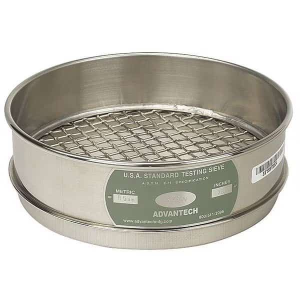 Sieve, 7/16", S/S, 8 In, Full Ht