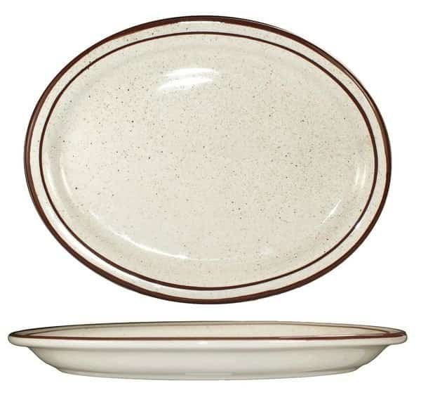 Platter, 13-1/4x10-3/8, Brown Speckle, PK12