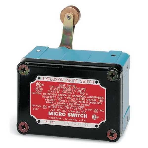 Explosion Proof Limit Switch, Plunger, 1NC/1NO, 15A at 480V AC, Actuator Location: Top