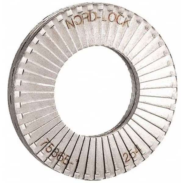 Wedge Lock Washer, For Screw Size M6 Steel, Plain Finish, 10 PK