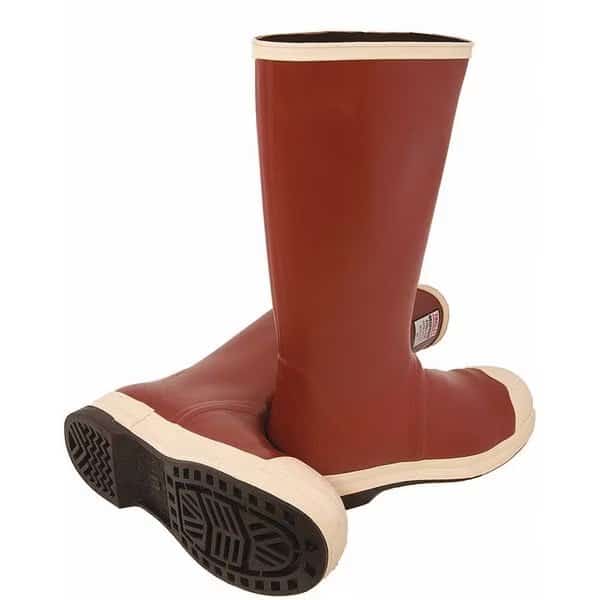 Men's Tall Rubber Boots, 12 Steel Toe, 16" H, Brick Red, MB921B