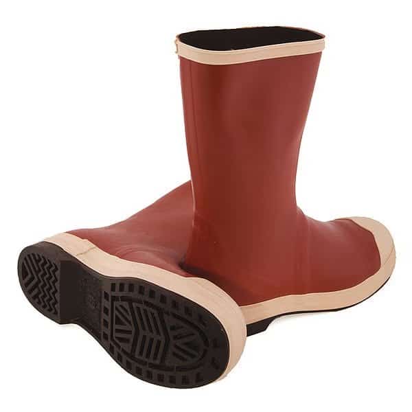 Men's Tall Rubber Boot, 14 Steel Toe, 12-1/2" H, Upper: Brick Red, Sole: Brown, MB922B