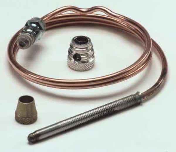Thermocouple, LP/NG, 20 to 30 mV, 18 in L., Threaded, Tinnerman Clip