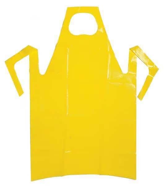 Die Cut Apron, Yellow, 45 In. L, PK50