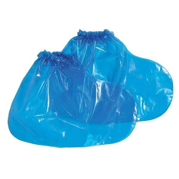 Disposable Shoe Covers, Polyolefin, Blue, Slip Resistant Sole: Yes , Regular