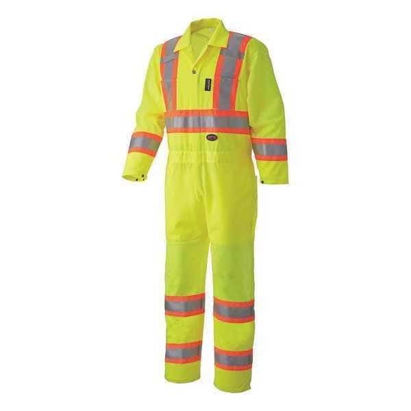 Traffic Coverall, Hi-Vis, Yw, Polyester, XL