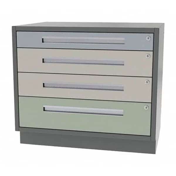 Lab Cabinet, 4 Drawer, 42"Wx24"Dx34"H