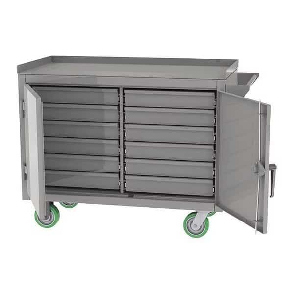 Mobile Bench, 7 Drawer, 36"Wx42"H