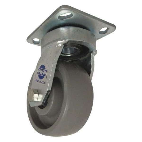 Plate Caster, Swivel, Nylon, 7 1/2"H