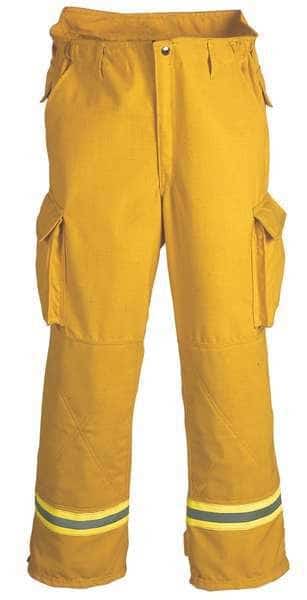 Wildland Fire Fighting Pants, Nomex, Yellow, 2XL