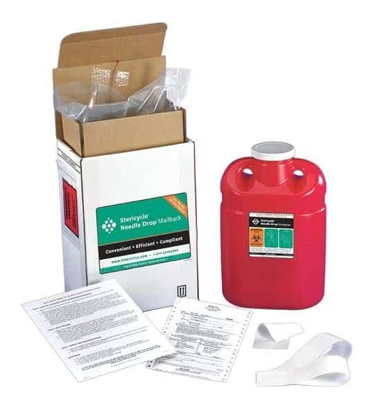 Sharps Mailback System, 2 Gal., Screw Lid, Stericycle, Mfr#: 2G1V4