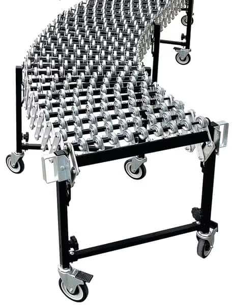 Skate Wheel Conveyor, 24 ft L, 38 9/16 in W, 200 lb/ft Max Load Capacity
