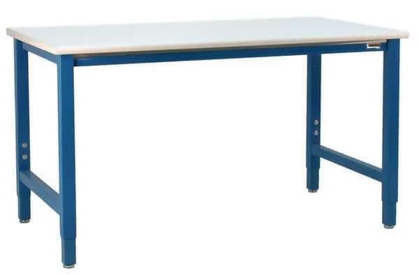 Bolted Workbenches, ESD Laminate, 120" W, 30" to 36" Height, 6600 lb., Straight