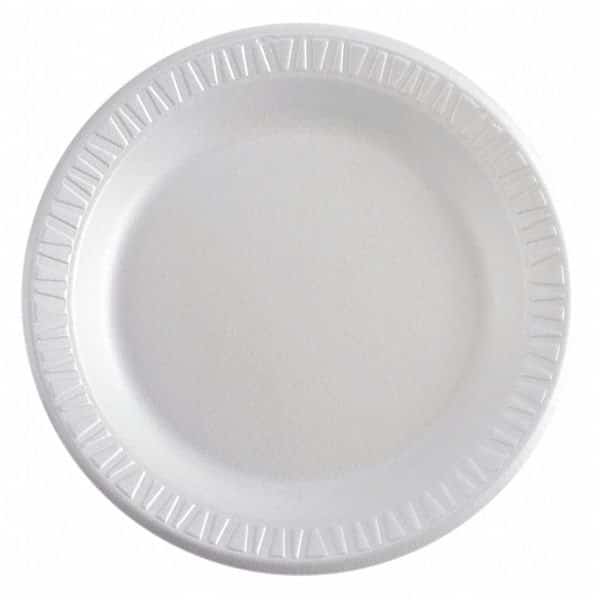 Foam, Plate, Round, 10", White, PK500
