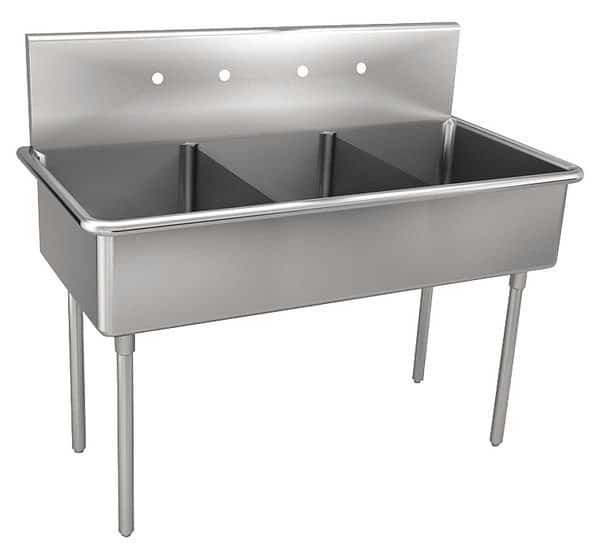 Scullery Sink 15 in x 24 in, 3, 4, Floor Mount, 304 Stainless steel