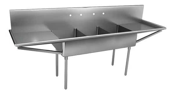 Scullery Sink 15 in x 24 in, 3, 4, Floor Mount, 304 Stainless steel