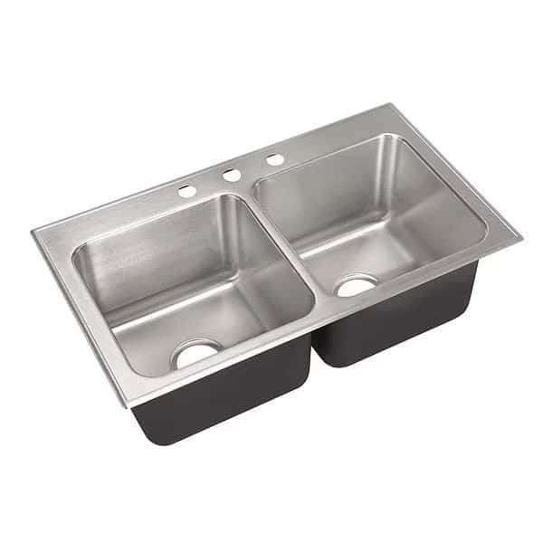 Drop-In Sink, Drop-In Mount, 3 Hole, 16" x 16", Stainless steel