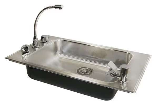 Drop-In Classroom Sink Package, 4 Hole, 22" x 16", Stainless steel