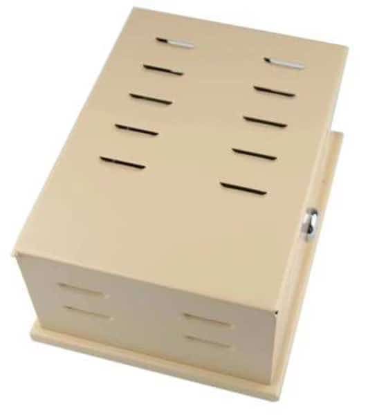 Universal Thermostat Guard, Tan, Metal, Inside Depth: 3 3/8 in