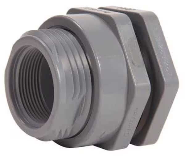 Bulkhead Fitting, 3/4", CPVC/FPM, Socket x FPT, Hayward Flow Control, Mfr#: BFAS2007CFS