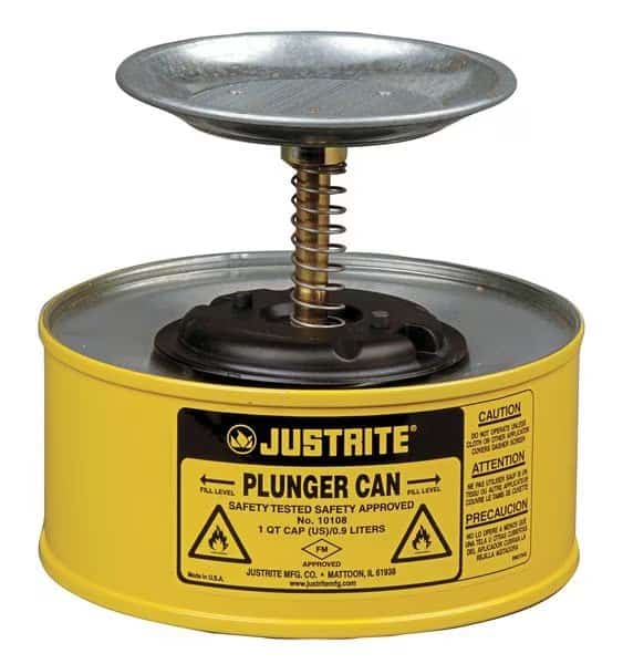 Plunger Can, 1 qt., Steel, Yellow