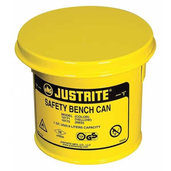 Bench Can, 1 Qt., Steel, Yellow