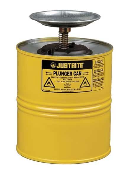 Plunger Can, 1 Gal., Steel, Yellow
