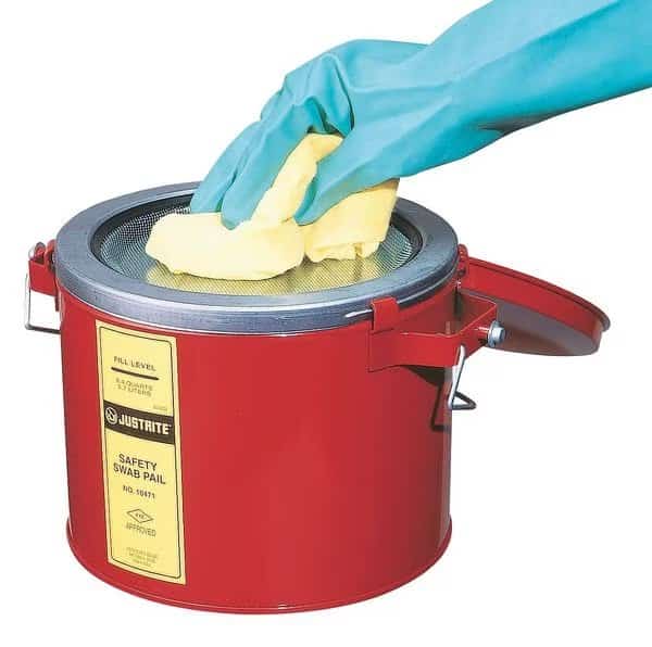 Swab Pail, 6 Qt., Steel, Red