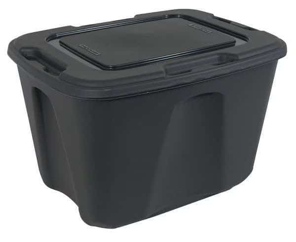 Stack & Nest Storage Tote W/ Lid, 18 gal, 23-1/2 in L x 17-1/2 in W x 15-1/2 in H, Gray