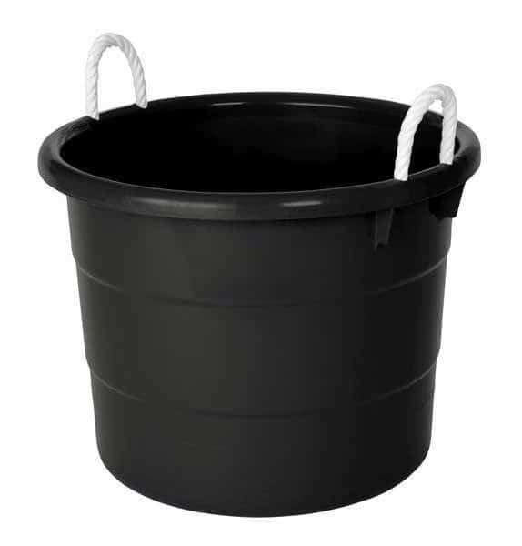 Storage Tub w/ Rope Handles, 18 Gal, Black, Homz, Mfr#: 0402GRBK.08