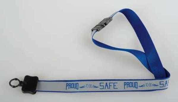 Lanyard, 16 in, Gray, Blue