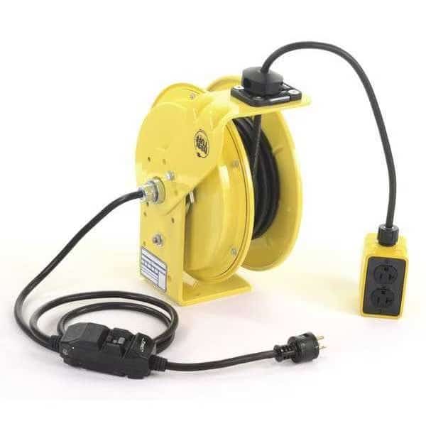 25 ft. 12/3 Extension Cord Reel 20 Amps 4 Outlets 120VAC Voltage, Kh Industries, Mfr#: RTBB3L-WGB520-J12F