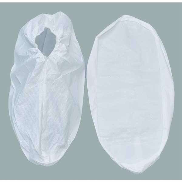 Disposable Shoe Covers, Polyolefin, White, Slip Resistant Sole: No , XL