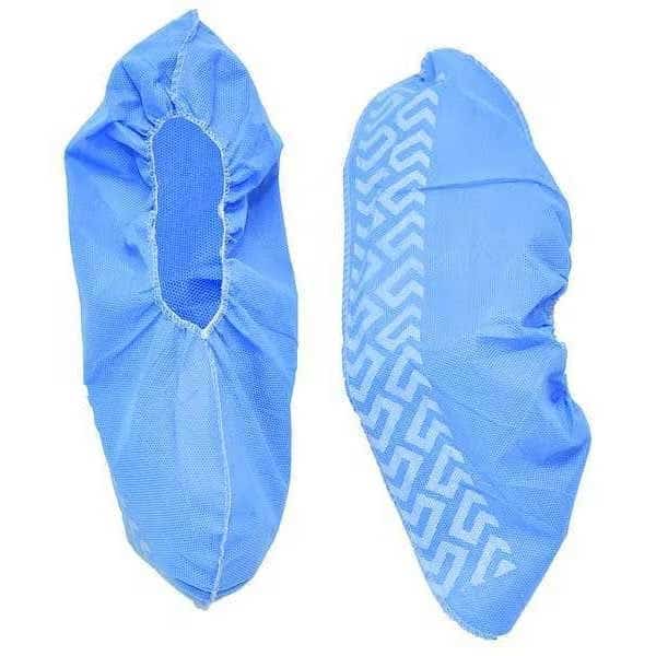 Disposable Shoe Covers, Polypropylene, Blue, Slip Resistant Sole: Yes , 2XL