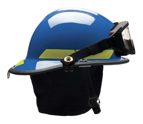 Fire Helmet, Thermoplastic, 6-Point Sure-Lock(R) Ratchet, Blue, Fits Hat Size 6-1/2 to 8 , Modern