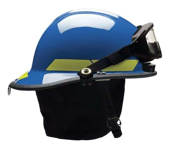 Fire Helmet, Thermoplastic, 6-Point Sure-Lock(R) Ratchet, Blue, Fits Hat Size 6-1/2 to 8 , Modern