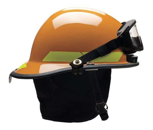 Fire Helmet, Thermoplastic, 6-Point Sure-Lock(R) Ratchet, Orange, Fits Hat Size 6-1/2 to 8 , Modern