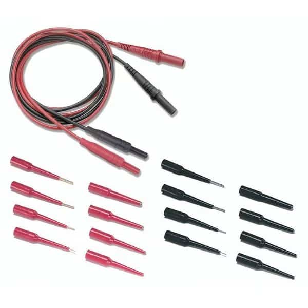Test Connector Adapter Set, CAT III 1000V, 4 ft, Silicone, Black, Red