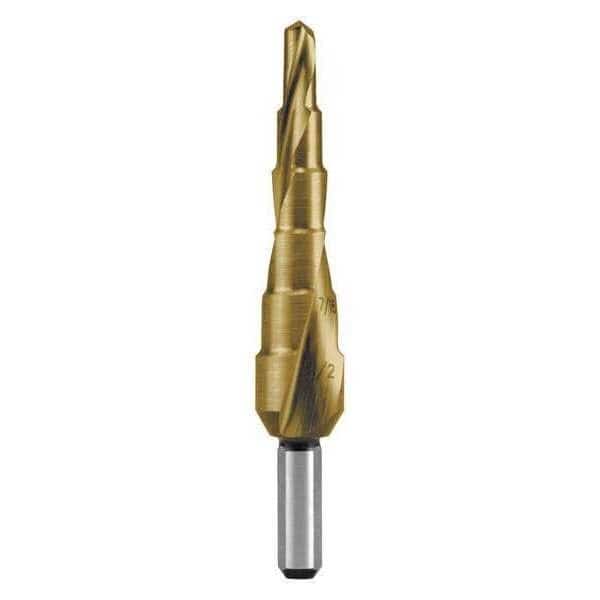Step Drill,TIN,Size 1,3/16 -1/2", Mfr#: 101701T, RUKO