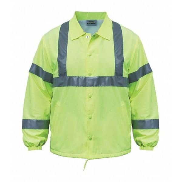 Hi-Vis Windbreaker, Teflon Fabric, Hi-Viz Yellow, Xl