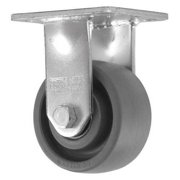 Rigid Plate Caster, CC Nylex, Gray, 4"